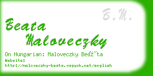 beata maloveczky business card
